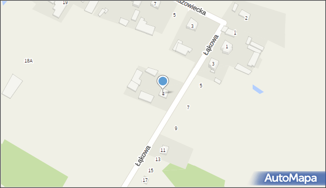 Brzóski-Falki, Łąkowa, 4, mapa Brzóski-Falki