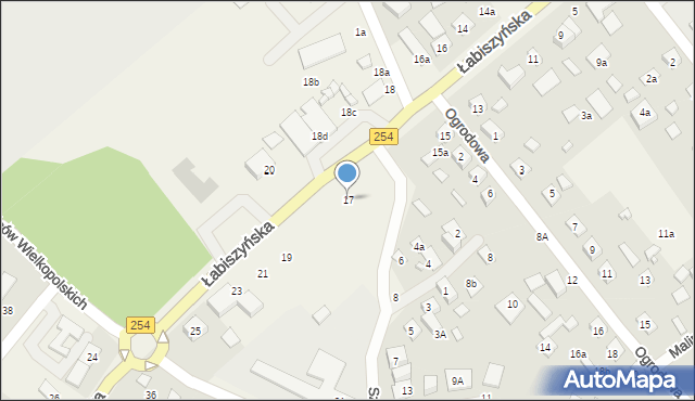 Brzoza, Łabiszyńska, 17, mapa Brzoza