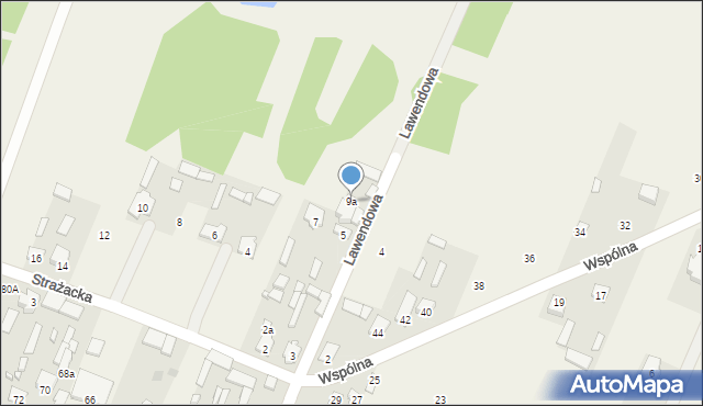 Budziska, Lawendowa, 9a, mapa Budziska