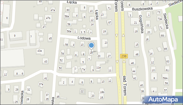 Bydgoszcz, Łącka, 18, mapa Bydgoszczy