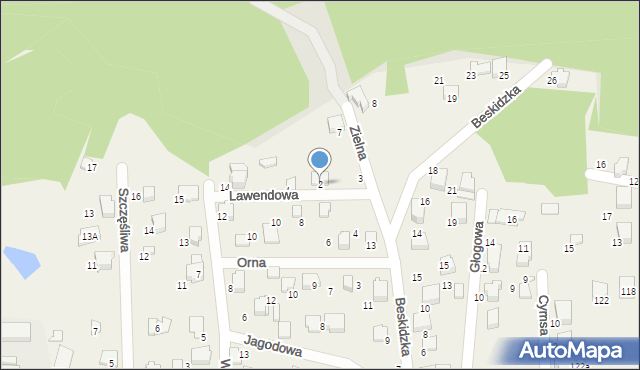 Bystra, Lawendowa, 2, mapa Bystra