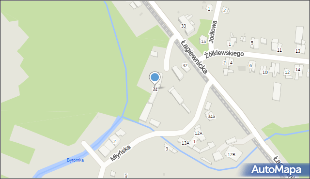 Bytom, Łagiewnicka, 34, mapa Bytomia
