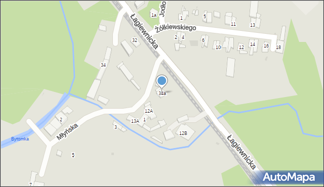 Bytom, Łagiewnicka, 34a, mapa Bytomia