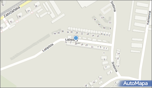 Bytom, Łabędzia, 23, mapa Bytomia