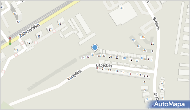 Bytom, Łabędzia, 36, mapa Bytomia