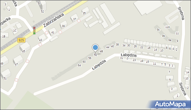 Bytom, Łabędzia, 52, mapa Bytomia