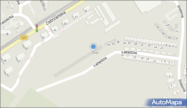 Bytom, Łabędzia, 54, mapa Bytomia