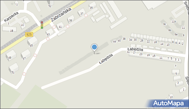 Bytom, Łabędzia, 58, mapa Bytomia