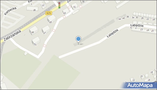 Bytom, Łabędzia, 80, mapa Bytomia