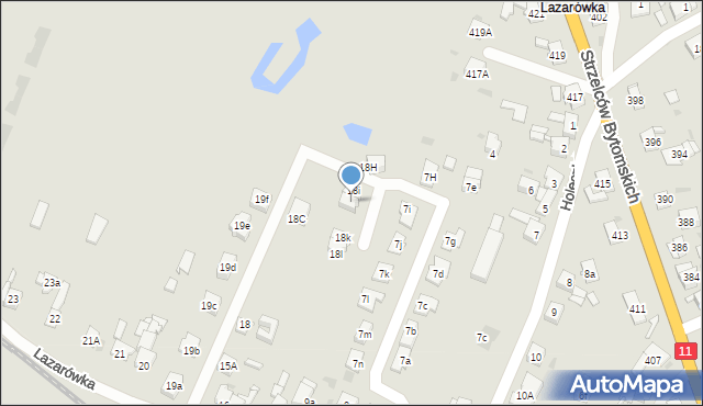 Bytom, Lazarówka, 18j, mapa Bytomia
