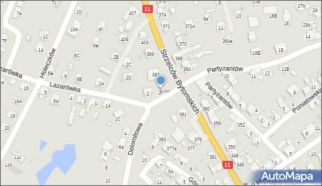 Bytom, Lazarówka, 2f, mapa Bytomia