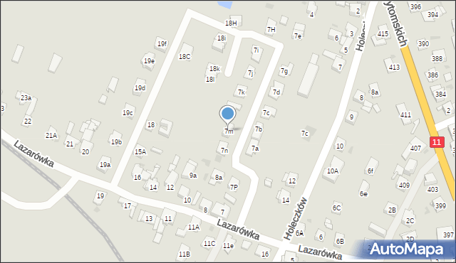 Bytom, Lazarówka, 7m, mapa Bytomia