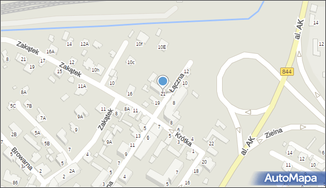 Chełm, Łączna, 21, mapa Chełma