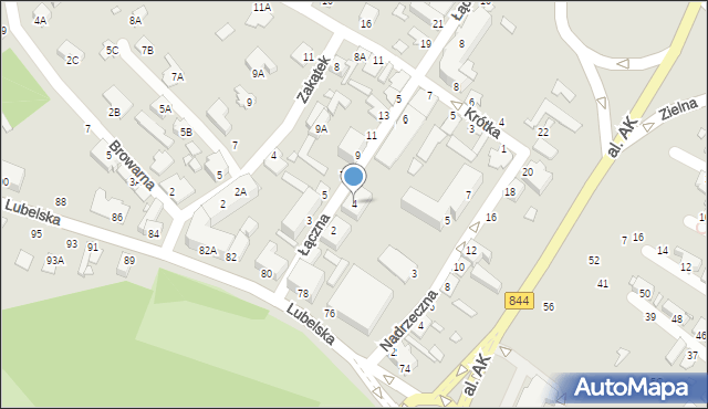 Chełm, Łączna, 4, mapa Chełma