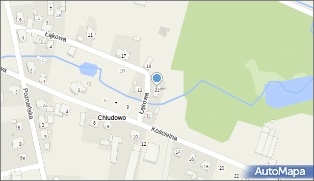 Chludowo, Łąkowa, 21, mapa Chludowo