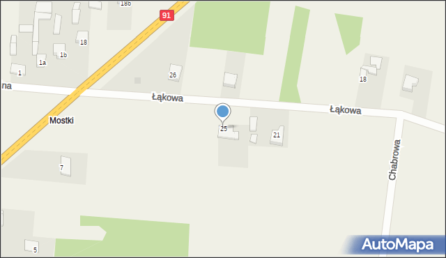 Chorzenice, Łąkowa, 25, mapa Chorzenice