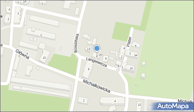Chorzów, Langiewicza Mariana, gen., 4, mapa Chorzów