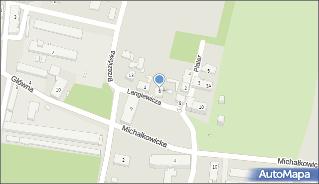 Chorzów, Langiewicza Mariana, gen., 6, mapa Chorzów