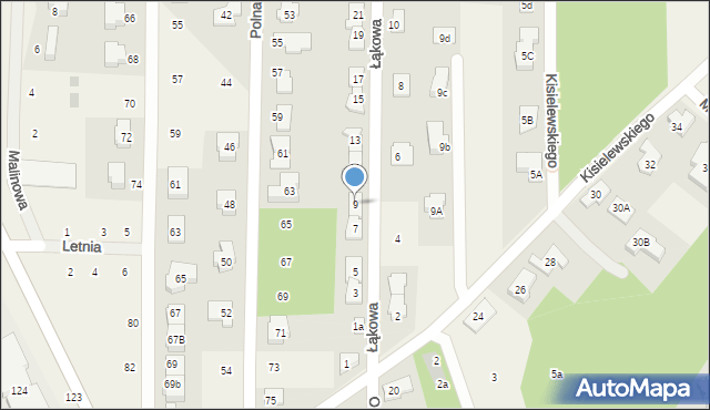 Chotomów, Łąkowa, 9, mapa Chotomów