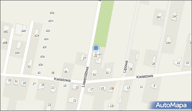 Chrośla, Lawendowa, 22, mapa Chrośla