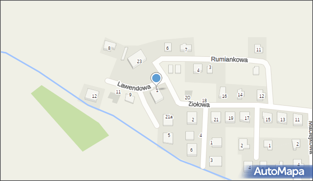 Chrząstawa Wielka, Lawendowa, 1, mapa Chrząstawa Wielka