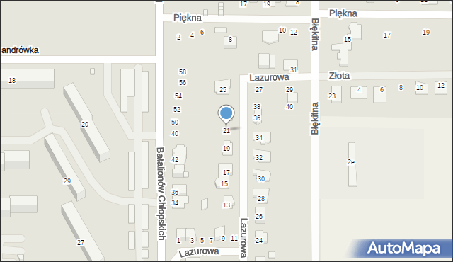 Ciechanów, Lazurowa, 21, mapa Ciechanów