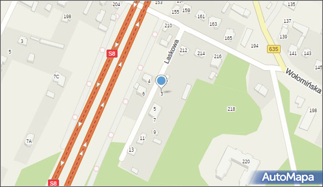 Ciemne, Laskowa, 3, mapa Ciemne