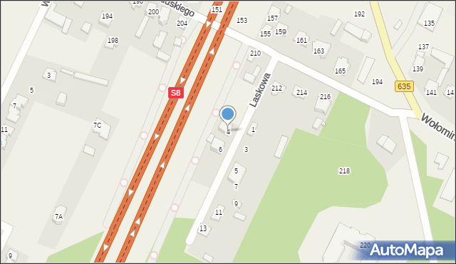 Ciemne, Laskowa, 4, mapa Ciemne