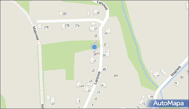 Cieszyn, Łanowa, 19, mapa Cieszyna