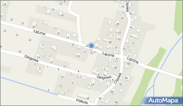 Cisiec, Łączna, 11, mapa Cisiec