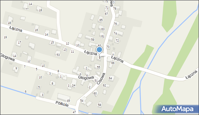 Cisiec, Łączna, 9, mapa Cisiec