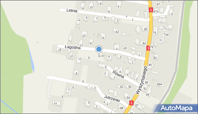 Cisiec, Łagodna, 7, mapa Cisiec