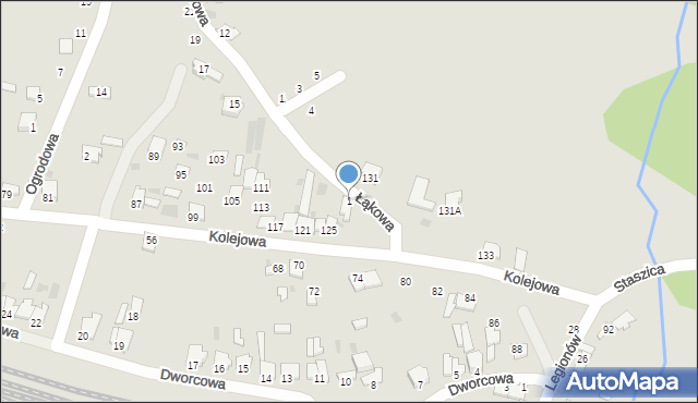 Ćmielów, Łąkowa, 1, mapa Ćmielów