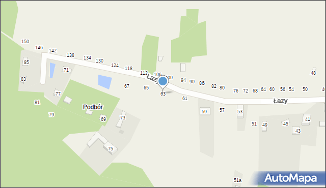 Cynków, Łazy, 63, mapa Cynków