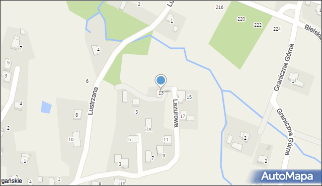 Czaniec, Lazurowa, 13, mapa Czaniec