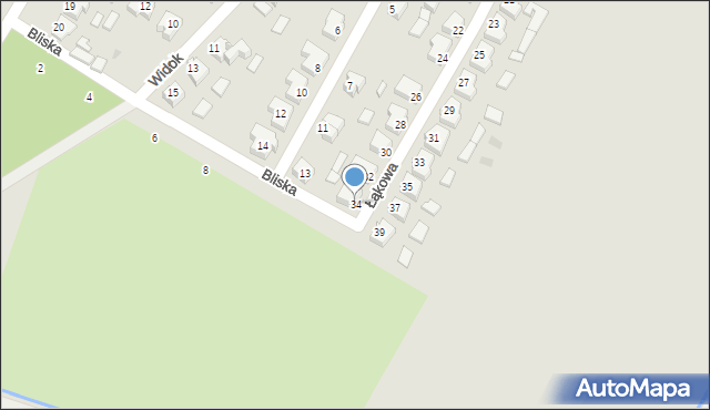 Czarne, Łąkowa, 34, mapa Czarne