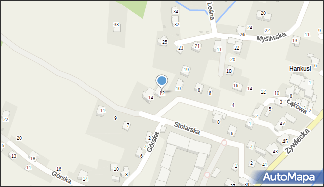 Czernichów, Łączna, 12, mapa Czernichów