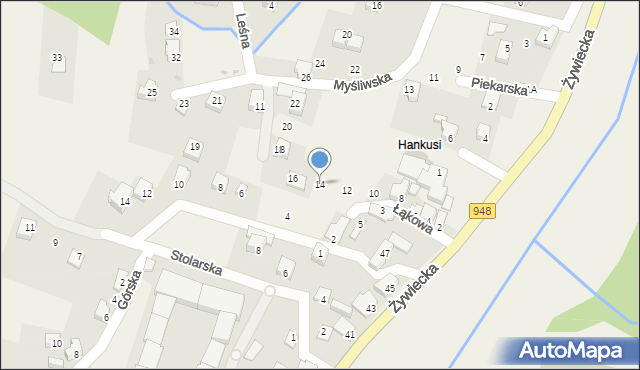 Czernichów, Łąkowa, 14, mapa Czernichów