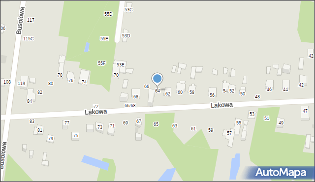 Częstochowa, Lakowa, 64, mapa Częstochowy