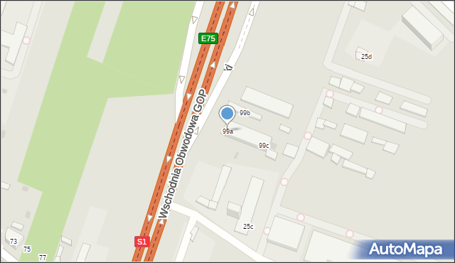 Dąbrowa Górnicza, Laski, 99a, mapa Dąbrowa Górnicza