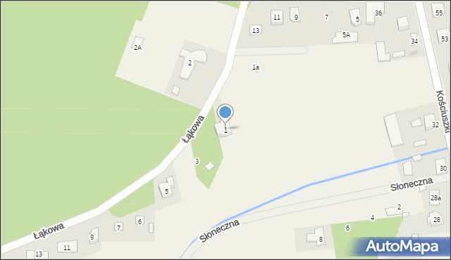 Dąbrówka, Łąkowa, 1, mapa Dąbrówka