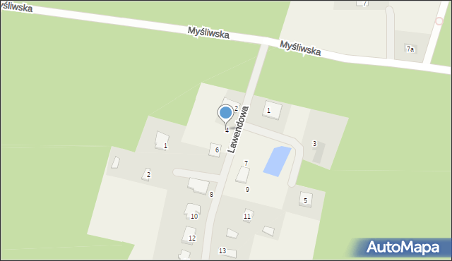 Dąbrówka Nowa, Lawendowa, 4, mapa Dąbrówka Nowa