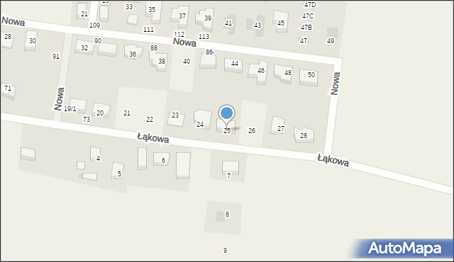 Dąbrówka Tczewska, Łąkowa, 25, mapa Dąbrówka Tczewska