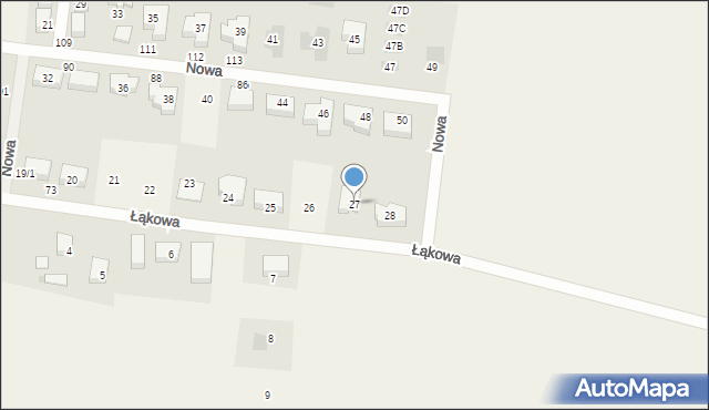 Dąbrówka Tczewska, Łąkowa, 27, mapa Dąbrówka Tczewska