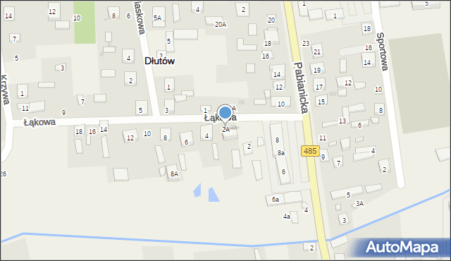 Dłutów, Łąkowa, 2A, mapa Dłutów