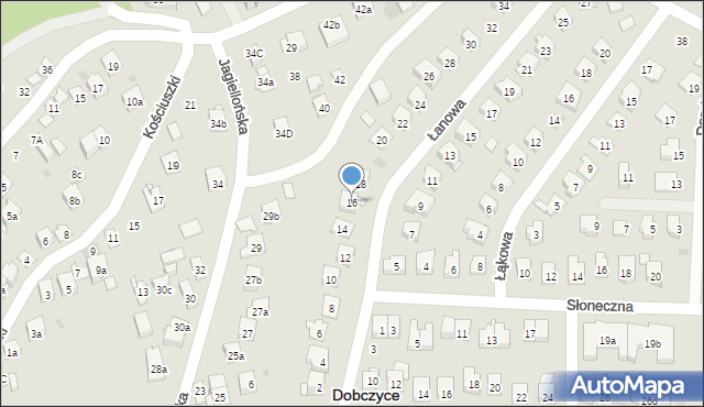 Dobczyce, Łanowa, 16, mapa Dobczyce