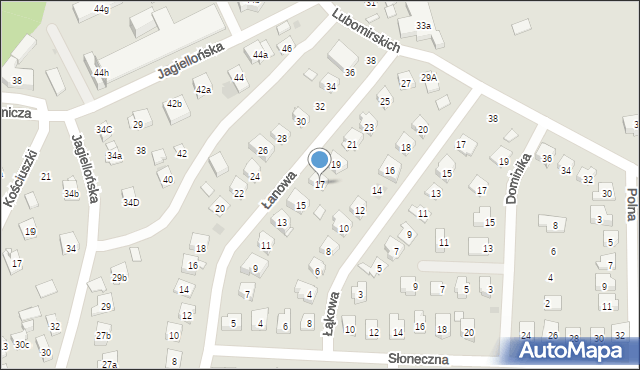 Dobczyce, Łanowa, 17, mapa Dobczyce