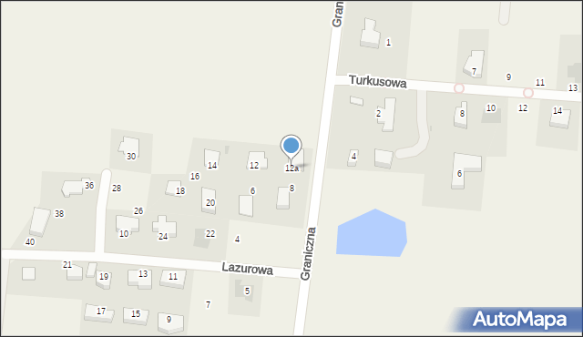 Dobra, Lazurowa, 12a, mapa Dobra