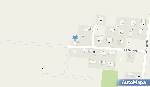 Dobra, Lazurowa, 40, mapa Dobra