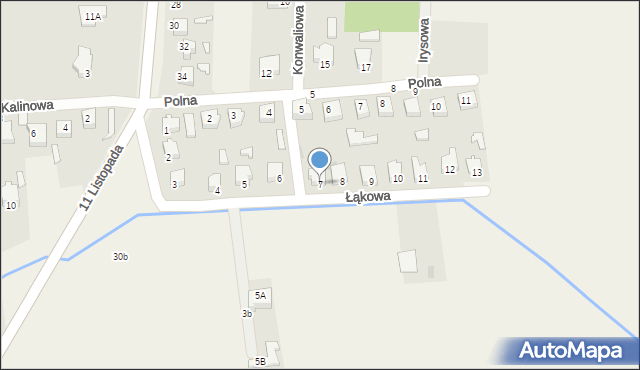 Dobroń Duży, Łąkowa, 7, mapa Dobroń Duży